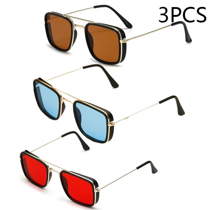 Fashion Sunglasses European and American Metal Small Square Frame Korean Version Glasses Retro Square Sunglasses UV Protection