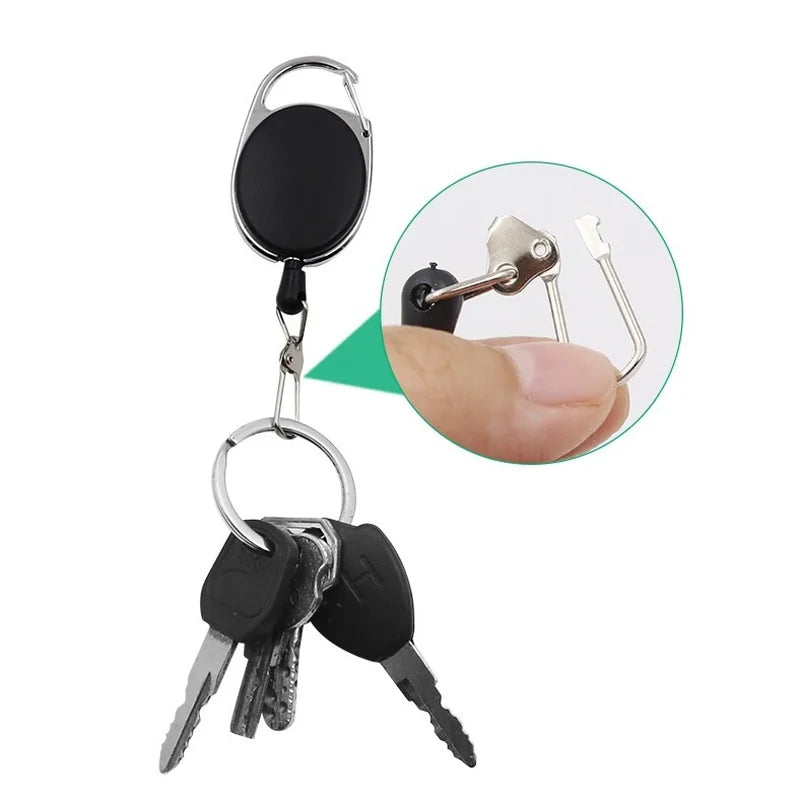 Retractable Key Chain Reel Badge Holder Fly Fishing Zinger Retractor with Quick Release Spring Clip Fishing Accessories