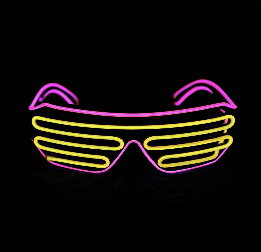 LED Glasses Light up Shades Flashing Rave Festival Party Neon EL Wire Blink Glow