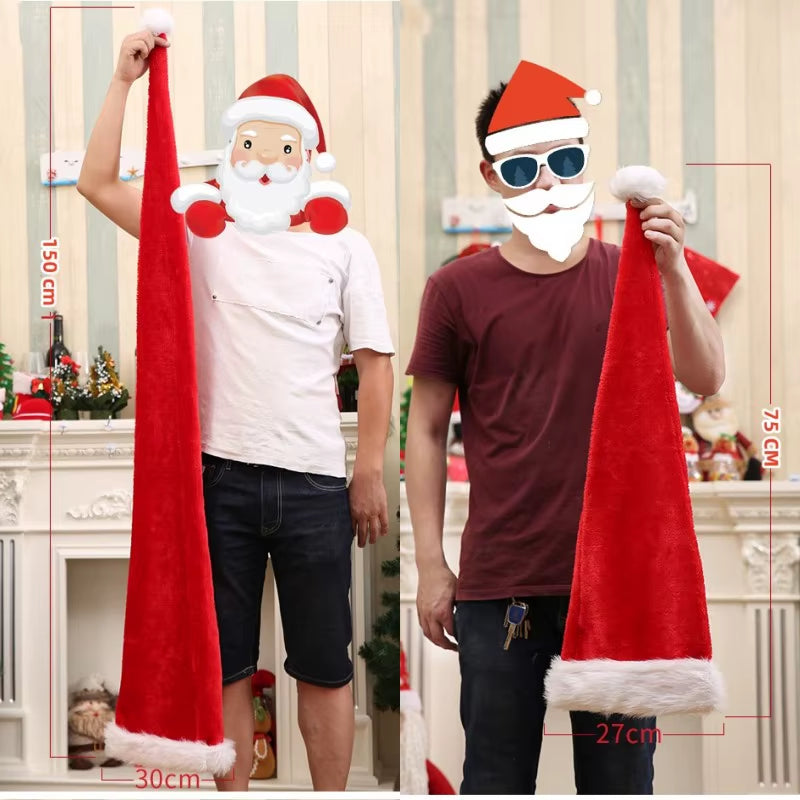 Extended Super Long Christmas Santa Hat Children Adults Christmas Xmas Cap Gifts New Year Festival Holiday Party Supplies Props