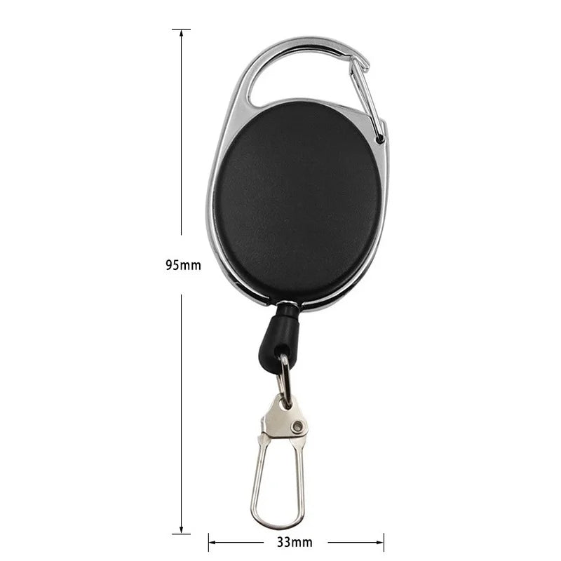 Retractable Key Chain Reel Badge Holder Fly Fishing Zinger Retractor with Quick Release Spring Clip Fishing Accessories