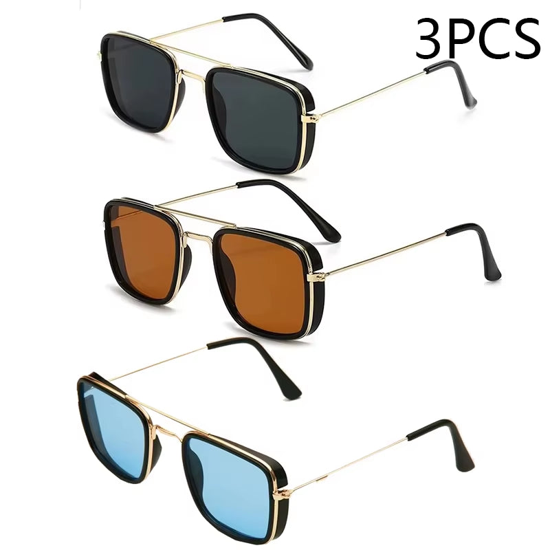 Fashion Sunglasses European and American Metal Small Square Frame Korean Version Glasses Retro Square Sunglasses UV Protection