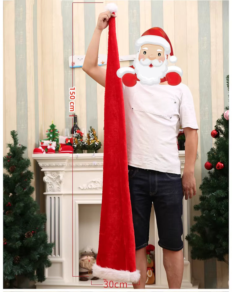 Extended Super Long Christmas Santa Hat Children Adults Christmas Xmas Cap Gifts New Year Festival Holiday Party Supplies Props